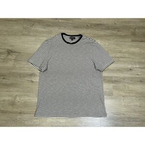 Mavi Black T-Shirt Mens Sz L Black White Striped Short Sleeve